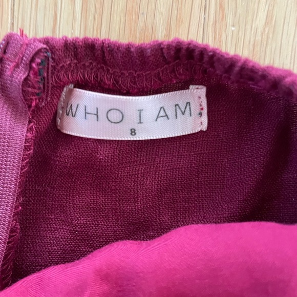 Who I Am Strapless Maroon Jumpsuit with Cutout in Stomach and Tie in Back - Picture 2 of 3